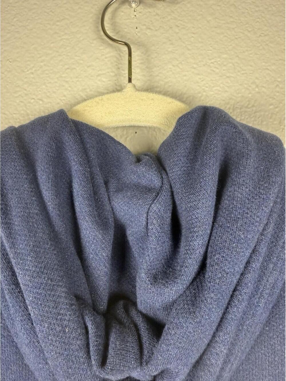 Polo Ralph Lauren Hoodie Mens L Blue Snap Neck Pullover Zip Pocket Logo - Picture 7 of 8